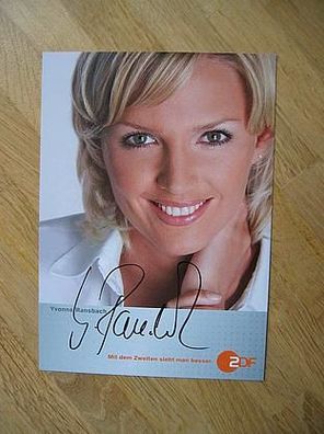 ZDF Fernsehmoderatorin Yvonne Ransbach - handsigniertes Autogramm!!!