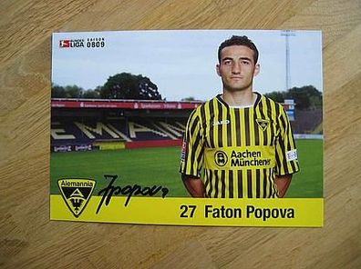 Alemannia Aachen Saison 08/09 Faton Popova - handsigniertes Autogramm!!!
