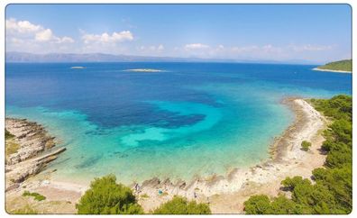 Strand Meer Insel Ausblick Wandtattoo Wandsticker Wandaufkleber C0406