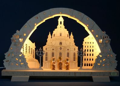 LED- 3D-Schwibbogen klein Frauenkirche Dresden 35x25cm Erzgebirge Lichterbogen