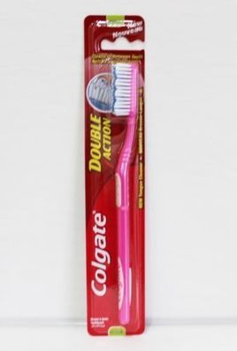 Colgate Double Action Zahnbürste mit Wellenprofil Härtegrad * medium* Farbe rosa