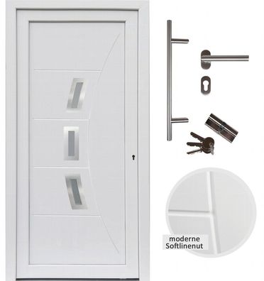 kuporta Haustüren Kunststoff Designline weiß Nebeneingangstür Eingangstür Türen
