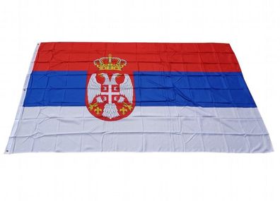 XXL Flagge Serbien 250 x 150 cm mit 2 Ösen 100g/ m² Stoffgewicht Hissfahne Hissflagg