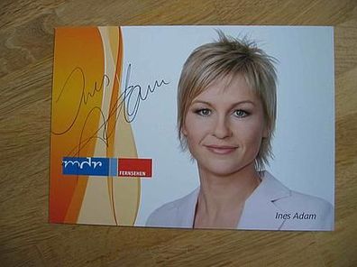 MDR Fernsehmoderatorin Ines Adam - handsign. Autogramm!