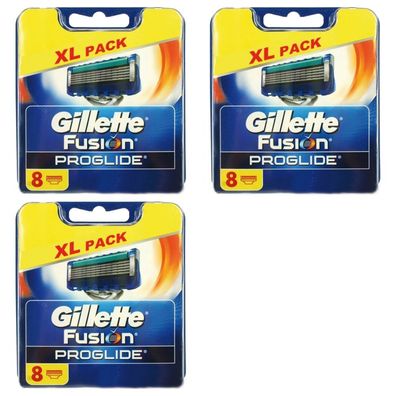 3 x Gillette Fusion ProGlide 8er Rasierklingen Gilette Ersatzklingen