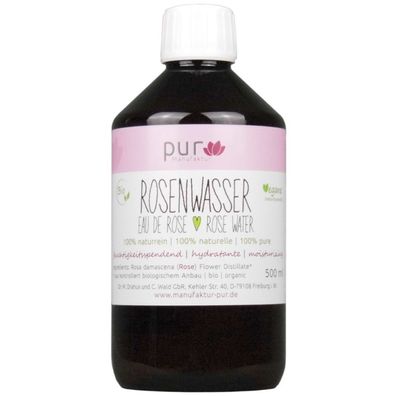 500 ml Rosenwasser Bio naturrein pure Organic Rose Water