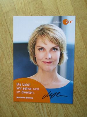 ZDF Fernsehmoderatorin Marietta Slomka - handsigniertes Autogramm!!!