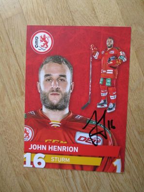 Eishockey Bundesliga DEG Düsseldorfer EG John Henrion - hands. Autogramm!!!