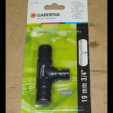 Gardena 2835 - T-Stück Verbinder 2x 19 mm 3/4" - 1x 13 mm 1/2"