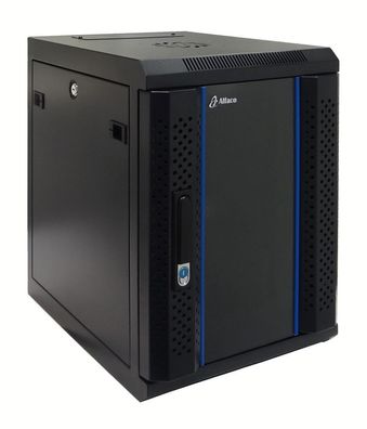 9 HE 10" Wandschrank mit Glastür (BxTxH) 370x450x501mm - komplett montiert