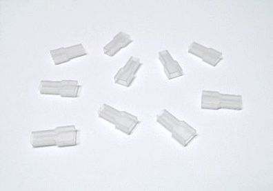 10 x Isolierhülse Flachsteckerhülse transparent Hülse für 6,3mm KFZ Flachstecker