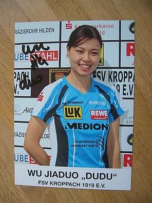 Tischtennis Bundesliga FSV Kroppach Wu Jiaduo Dudu - handsigniertes Autogramm!!!