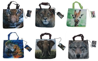 1 Einkaufstasche Wildtiere Einkaufstaschen Falttaschen Stofftasche Stofftaschen Tiere