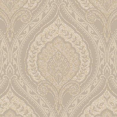 Vlies Tapete Klassisches Barock Ornament beige gold metallic