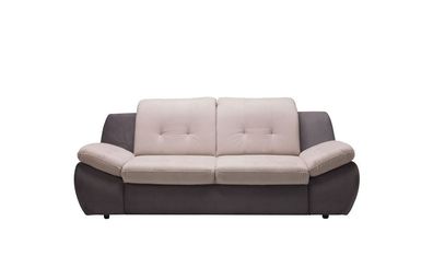Sofa 3-Sitzer PEDRO Polyesterstoff Grau / Beige 205x84x113 cm