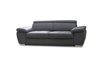 Sofa 2-Sitzer ROXI Kunstleder Grau 185x78x105 cm