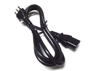 Netzkabel Stromkabel Italien Stecker auf Kaltgeräte C13 Buchse Kupplung 1,8m schwarz