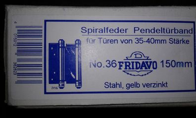 Frivado Pendeltürscharnier Pendeltürband Schwingtüre Türscharnier Gelbverz. 1St 150mm