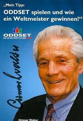 Ottmar Walter (Weltmeister 1954- verstorben ) - sig. Autogr. Karte