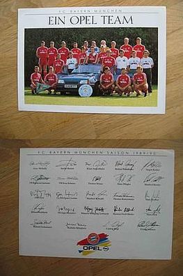 Mannschaftskarte FC Bayern München mit Autogrammen!!!