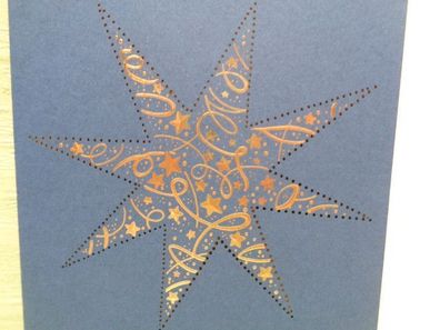 Laser-Grußkarte Einleger & Kuvert Motiv: Weihnachten Sterne