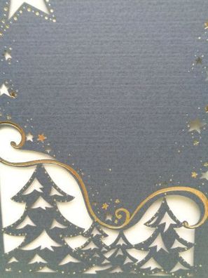Laser-Grußkarte & Kouvert Motiv: Frohe Weihnachten Weihnachtsbaum Feuerwerk...