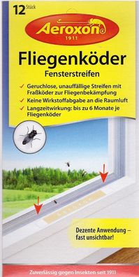 Aeroxon Fliegenköder Fensterstreifen, 12 stück