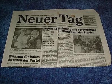 Rar-rar-rar-Tageszeitung Neuer Tag vom 15. Oktober 1988