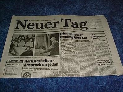 Rar-rar-rar-Tageszeitung Neuer Tag vom 19. Oktober 1988