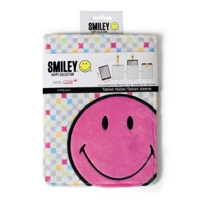 NICI Smiley Happy Collection Tablet Hülle Plüsch lila Neuware