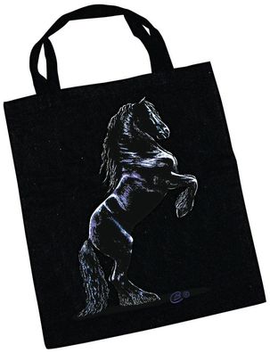 Baumwolltasche mit Pferdemotiv - Steigender FRIESE - 08873 - Collection Bötzel