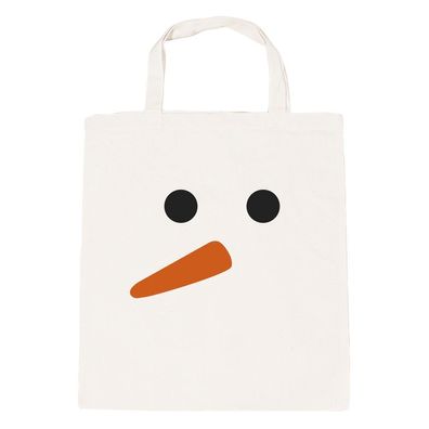 Baumwolltasche Weihnachten Schneemann 30756 weiß