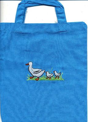 Kinder-Baumwolltasche - Einstickung GÄNSE - 12369
