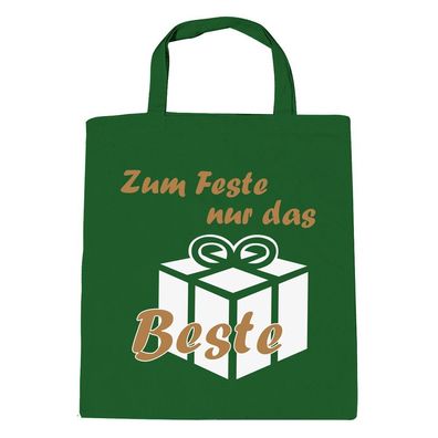 Baumwolltasche Weihnachten Zum Feste nur das Beste 30755 grün