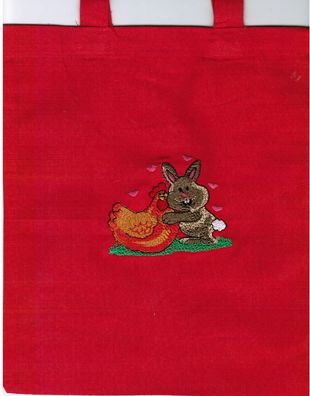 Kinder- Baumwolltasche - Einstickung Osterhase - 12364 - Ostern