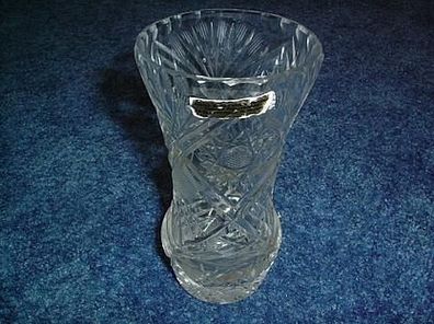kleine Vase aus Kristall mit geschliffenen Muster-Davidstern
