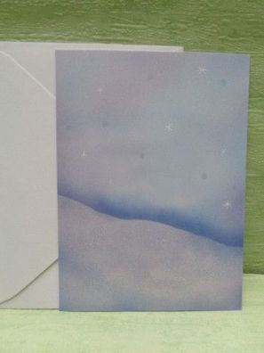 Grußkarte & Kuvert mit Glimmer Sternenhimmel ca 19 x 14 cm