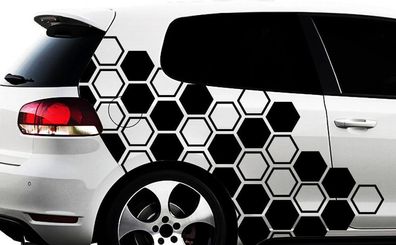 Hexagon Pixel Cyber Camouflage XXL Set Auto Aufkleber Sticker Tuning Wandtattooq