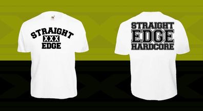 Straight EDGE T-Shirt SXE XXX XVX Hardcore Punk oi xxx sxe free x HC Flag Vegan