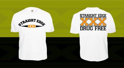 Straight EDGE T-Shirt SXE XXX XVX Hardcore Punk oi free x HC Black Vegan