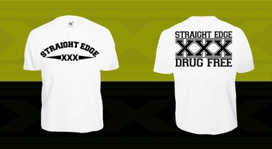 Straight EDGE T-Shirt SXE XXX XVX Hardcore Punk oi sxe free x HC Black Vegan