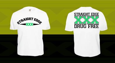 Straight EDGE T-Shirt SXE XXX XVX Hardcore Punk oi free sxe x HC x Flag Vegan