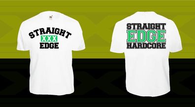 Straight EDGE T-Shirt SXE XXX XVX Hardcore Punk oi free HC Black Vegan