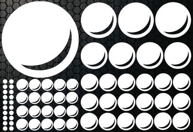 85-teiliges Retro Kreise Dots Sterne Auto Aufkleber Sticker Wandtattoo Blasen xx