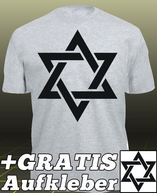 T-Shirt Davidstern Sterne Israel Izrael Jerusalem Judentum Jude Jews ???? ivrii