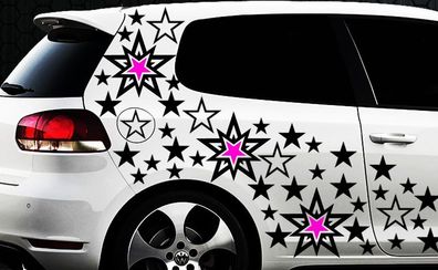 93 Sterne Star Auto Aufkleber Set Sticker Tuning Shirt Stylin WandtattooTribel m