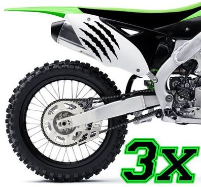 3x Monster Kralle Sticker Aufkleber Sponsor Motorrad Auto JDM OEM Motorcross