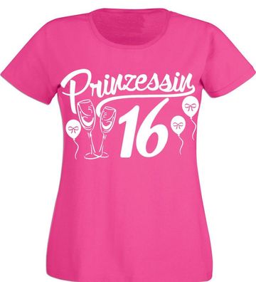 T-Shirt Prinzessin 16. Partyshirt, Geschenk, Happy Birthday, Geburtstag Princess 5