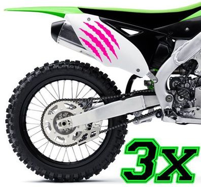 3x Monster Kralle Sticker Aufkleber Sponsor Motorrad Auto JDM OEM Motorcross x