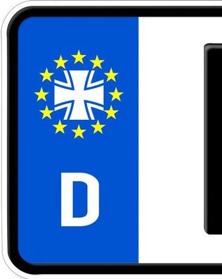 2x Sticker iron Cross Skull Number Plate Licence Plate Armed forces iron